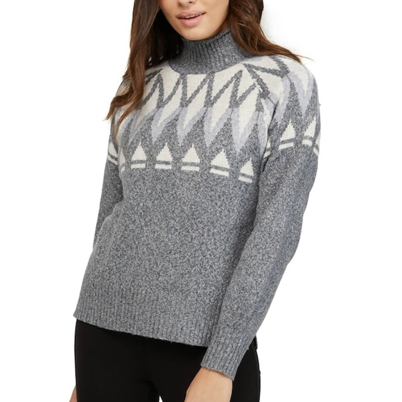 Badgley Mischka Fair Isle Turtleneck Sweater Size L - Picture 1 of 9